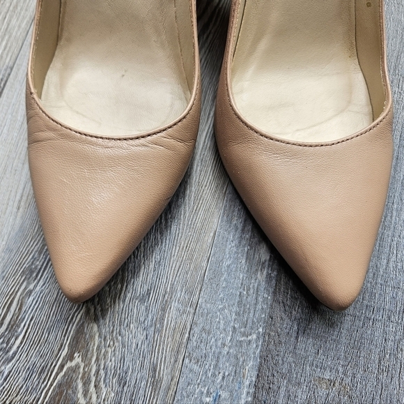 LK Bennett Nude Pumps Floret Leather Pointed Toe Courts - Picture 2 of 14